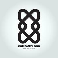 company logo with swivel shapes, in the style of minimalist monochromatic, black and white, simple, stencil design style vector