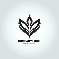 company logo with swivel shapes, in the style of minimalist monochromatic, black and white, simple, stencil design style vector