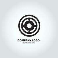 company logo with swivel shapes, in the style of minimalist monochromatic, black and white, simple, stencil design style vector