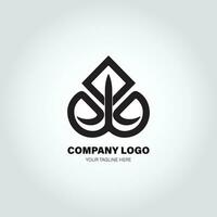 company logo with swivel shapes, in the style of minimalist monochromatic, black and white, simple, stencil design style vector