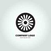 empresa logo con girar formas, en el estilo de minimalista monocromo, negro y blanco, simple, plantilla diseño estilo vector