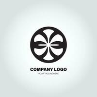 empresa logo con girar formas, en el estilo de minimalista monocromo, negro y blanco, simple, plantilla diseño estilo vector