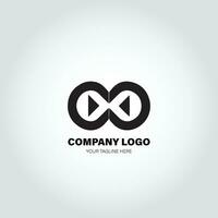empresa logo con girar formas, en el estilo de minimalista monocromo, negro y blanco, simple, plantilla diseño estilo vector