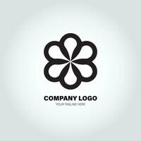 empresa logo con girar formas, en el estilo de minimalista monocromo, negro y blanco, simple, plantilla diseño estilo vector