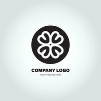 company logo with swivel shapes, in the style of minimalist monochromatic, black and white, simple, stencil design style vector