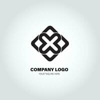 company logo with swivel shapes, in the style of minimalist monochromatic, black and white, simple, stencil design style vector