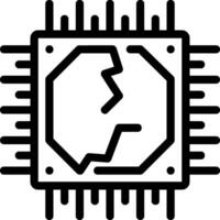 processor line icon vector