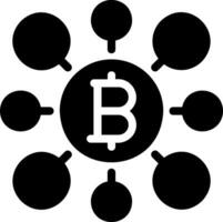 bitcoin glyph icon vector
