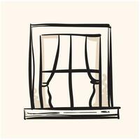 Simple window doodle. . Premium quality doodle line art. Window doodle for mobile apps and websites. vector