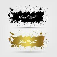 Black and Gold Splashes with Text Space, Vector Illustration