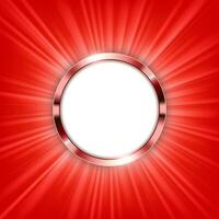 Metallic Ring with Text Space and Red Light Illuminated, Vector Illustration