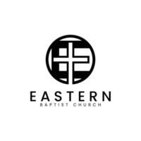 Cross letter E logo vector. Suitable for religious use especially church. vector