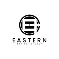 Cross letter E logo vector. Suitable for religious use especially church. vector