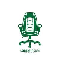 Minimalist furniture logo design office chair vector icon silhouette isolated