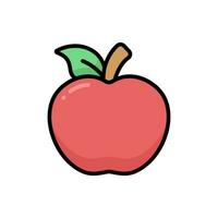 Apple Cartoon Vector Icon Illustration. Food and Drink Icon Concept Isolated Premium Vector. Flat Cartoon Style