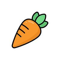 Carrot Vector Icon Illustration. Vegetable Icon Concept Isolated Premium Vector. Flat Style