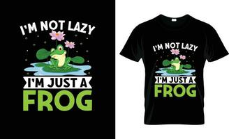 Im Not Lazy Im Just A Frog colorful Graphic T-Shirt,t-shirt print mockup vector