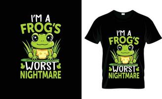 estoy un ranas peor pesadilla vistoso gráfico camiseta, camiseta impresión Bosquejo vector