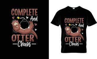 Complete And Otter Chaos colorful Graphic T-Shirt,  t-shirt print mockup vector