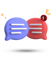 3d rendering of speech bubble with notification icons, 3D pastel chat icon set. Set of 3d speak bubble. png