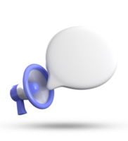 3d rendering of megaphone and speech bubble icons, 3D pastel chat icon set. png