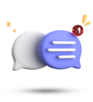 3d rendering of speech bubble with notification icons, 3D pastel chat icon set. Set of 3d speak bubble. png