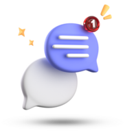 3d rendering of speech bubble with notification icons, 3D pastel chat icon set. Set of 3d speak bubble. png