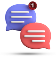 3d rendering of speech bubble icons, 3D pastel chat icon set. Set of 3d speak bubble. Chatting box, message box. Chat icon set. Balloon 3d style png