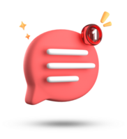 3d rendering of speech bubble with notification icons, 3D pastel chat icon set. Set of 3d speak bubble. png