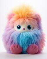 Colorful fluffy cute monster doll photo