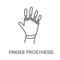 Finger prosthetics vector linear Icon