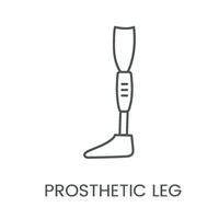 Leg prosthesis line vector icon