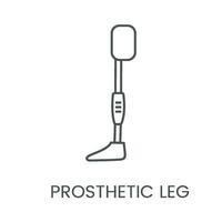 Leg prosthesis line vector icon