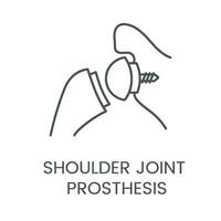 Shoulder joint linear vector icon