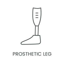 Leg prosthesis line vector icon