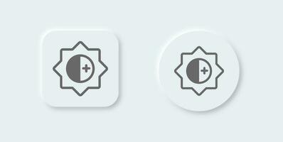 Brightness line icon in neomorphic design style. Light signs vector illustration.