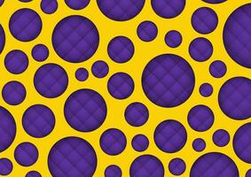 Abstract yellow circle purple layer cheese random decoration background vector