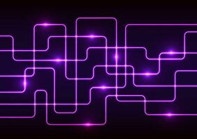 Purple laser random line digital neon light dark presentation background vector