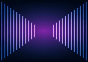 Digital technology neon light line modern style laser perspective background vector