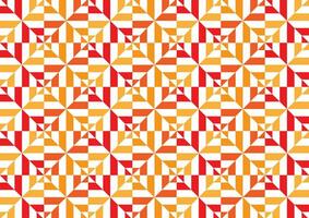 Mosaic square tiles geometric orange pattern red line abstract decoration background vector