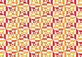 Mosaic square tiles geometric orange pattern red line abstract decoration background vector