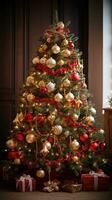 View of beautifully decorated christmas tree photo