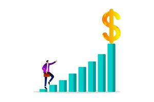 growing income or wealth, Increase revenue, income or investment profit, growth chart diagram or savings and investment return concept vector