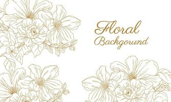 hand drawn floral illustration wild flower line art vector