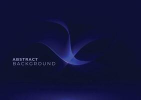 Abstract Dark Blue Glowing Wave Background. Movement Shiny Lines Element Design. Futuristic Technology Concept. Vector Illustration