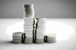 Coin stacks on a white background. isolated coin stacks photo