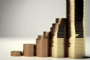 Coin stacks on a white background. isolated coin stacks photo