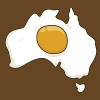 australia map in sunny side up egg style vector