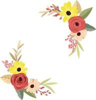 elegante flor ramo. rosas y girasoles en un blanco antecedentes. ilustraciones para decorando tarjetas y tu otro proyectos vector