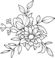 flower sketch Flower Pattern. Floral backgrounds for textiles, wallpapers, pattern fills and covers, surfaces and prints vector